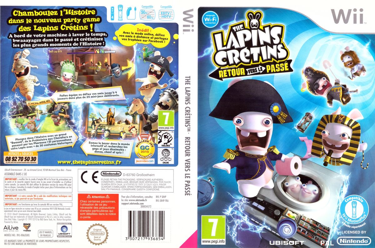 Raving Rabbids: Travel in Time box art for Wii